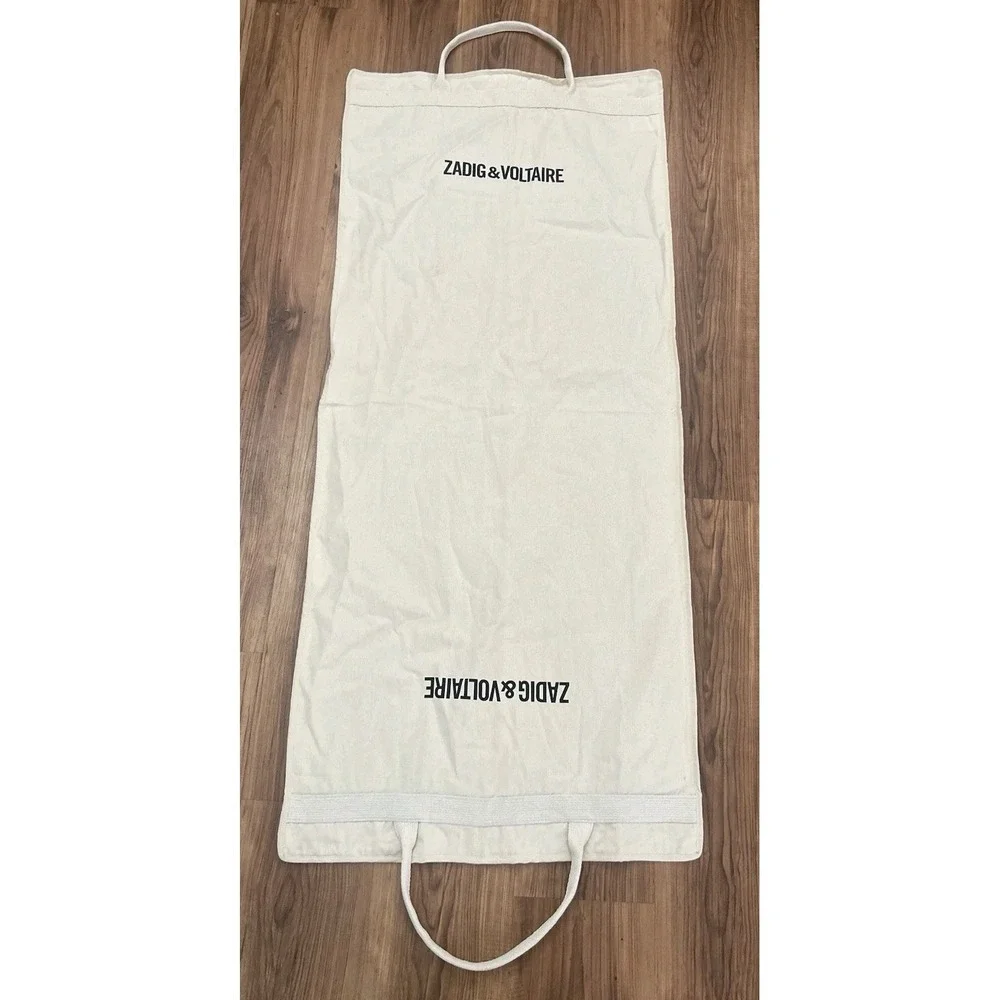 ZADIG & VOLTAIRE Folding Garmet Bag Zip Handles Organc Cotton for Suits Dresses